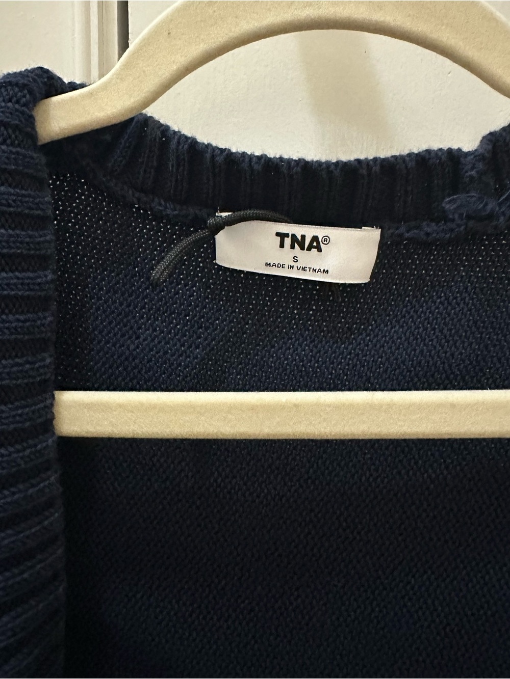 Aritzia Navy Cropped Open-Front Sweater - Picture 5 of 6